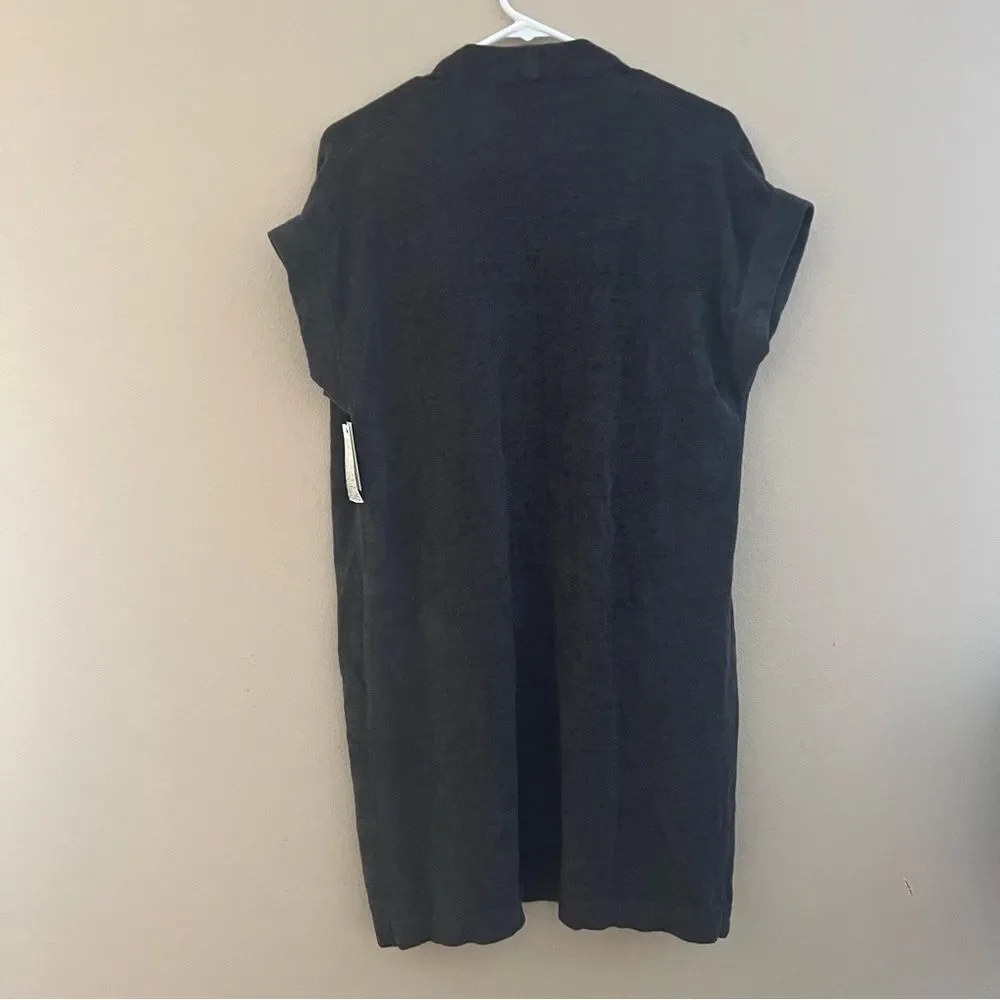 Barefoot dreams NWT cozychic ultra lite sleeveless long cardi carbon size M